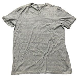 Men’s Route 66 White Grey Striped V Neck T Shirt Size XXLT